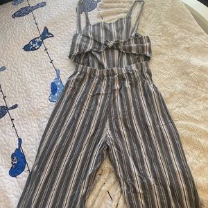 Gray and White Striped jumper